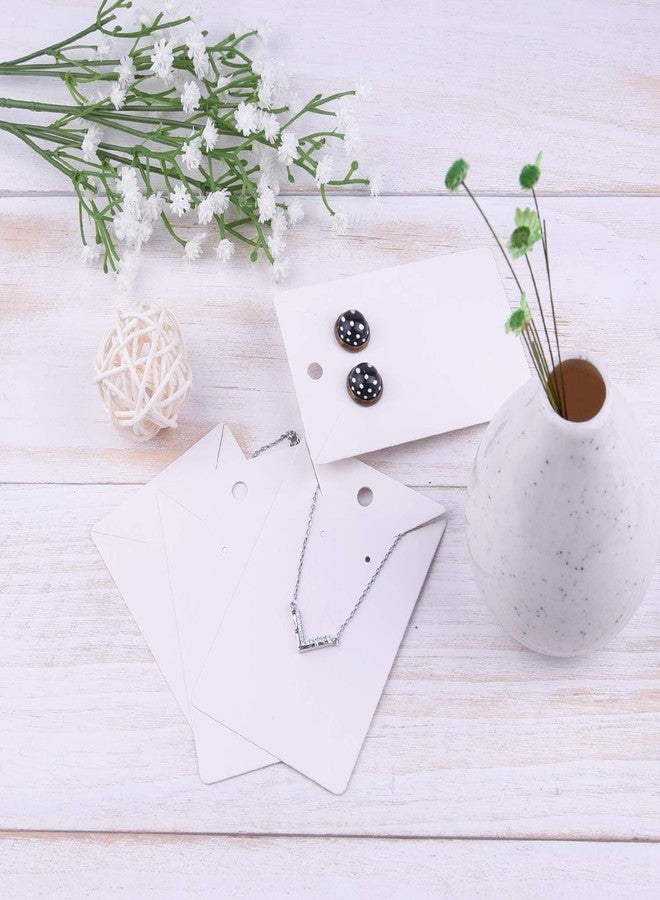 Zenomia Necklace Earring Display Cards Rectangle Hanging Dangle Holder Cardboard Tags for Jewelry Packing Ear Studs Storage DIY Accessories Material (White) 50pcs (4.3 x2.9inch) - Image 4